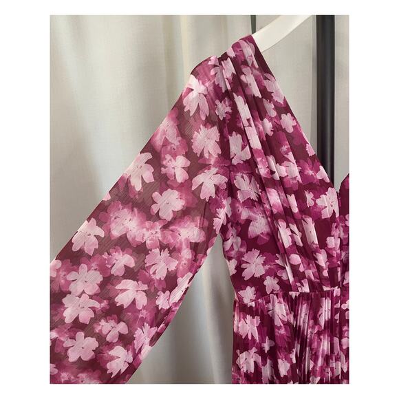 ML Monique Lhuillier Melanie Long-Sleeve V-Neck A-Line Maxi Dress Size 4 NWT - Picture 16 of 16